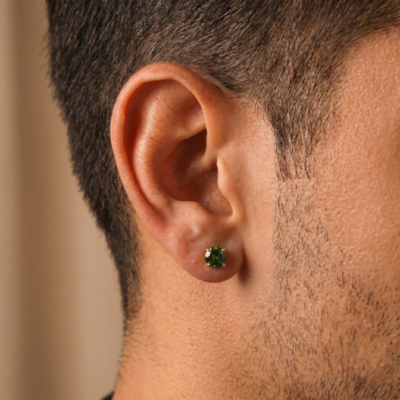 Thumbnail of 9Ct Solid Gold Peridot Stud Earrings image