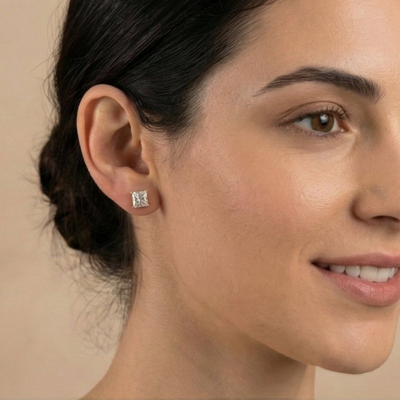 Thumbnail of 9Ct Solid Gold Square Stud Earrings image