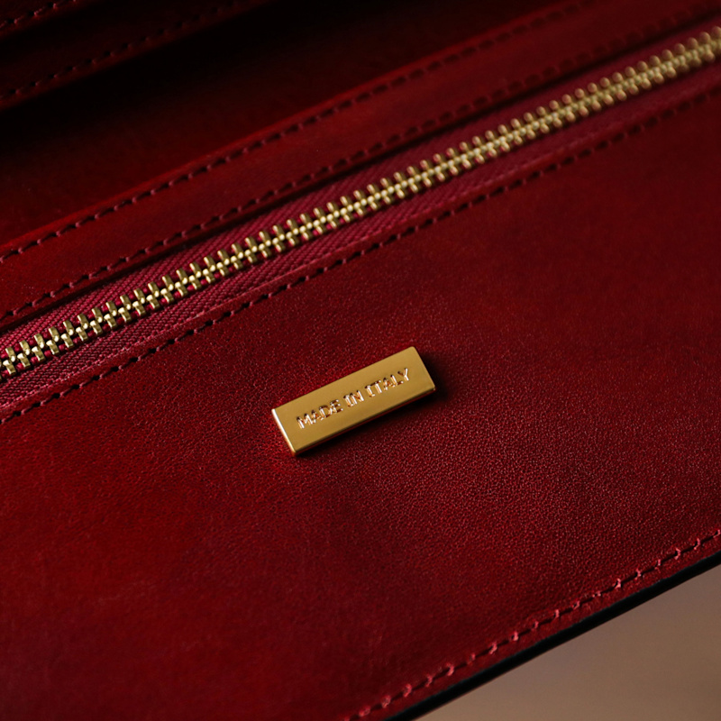 Thumbnail of Leather Coat Wallet In Red - The Periodic Table image