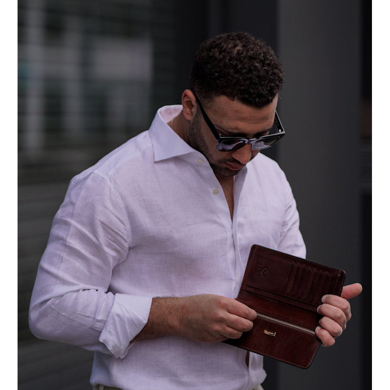Thumbnail of Brown Leather Coat Wallet - The Periodic Table image