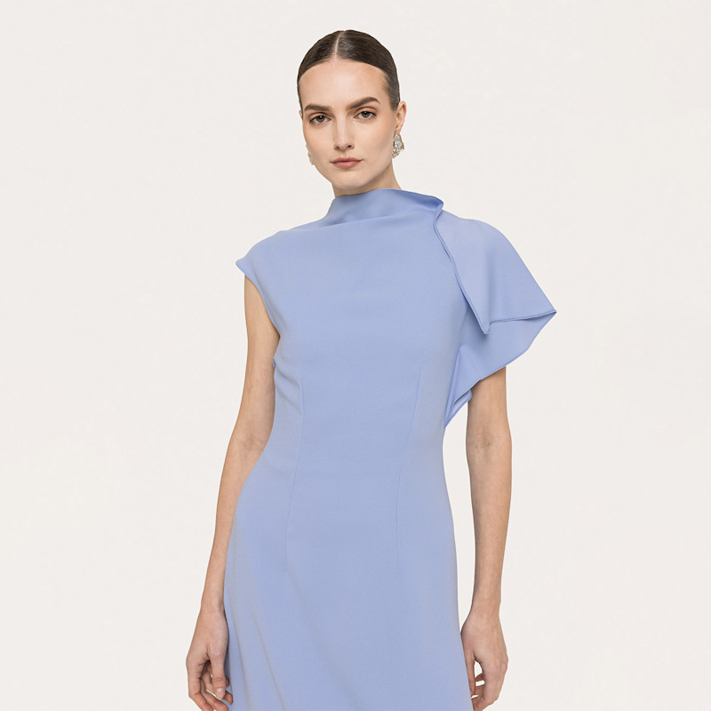 Thumbnail of A-Line Crepe Dress Baby Blue image
