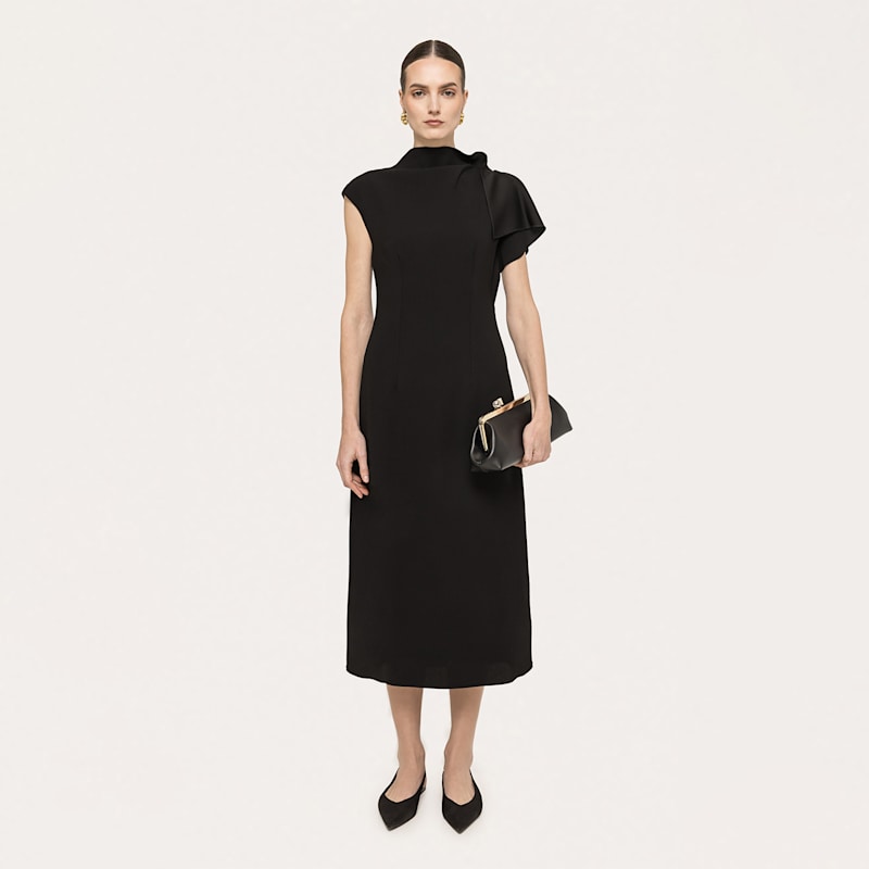 Thumbnail of A-Line Crepe Dress Black image