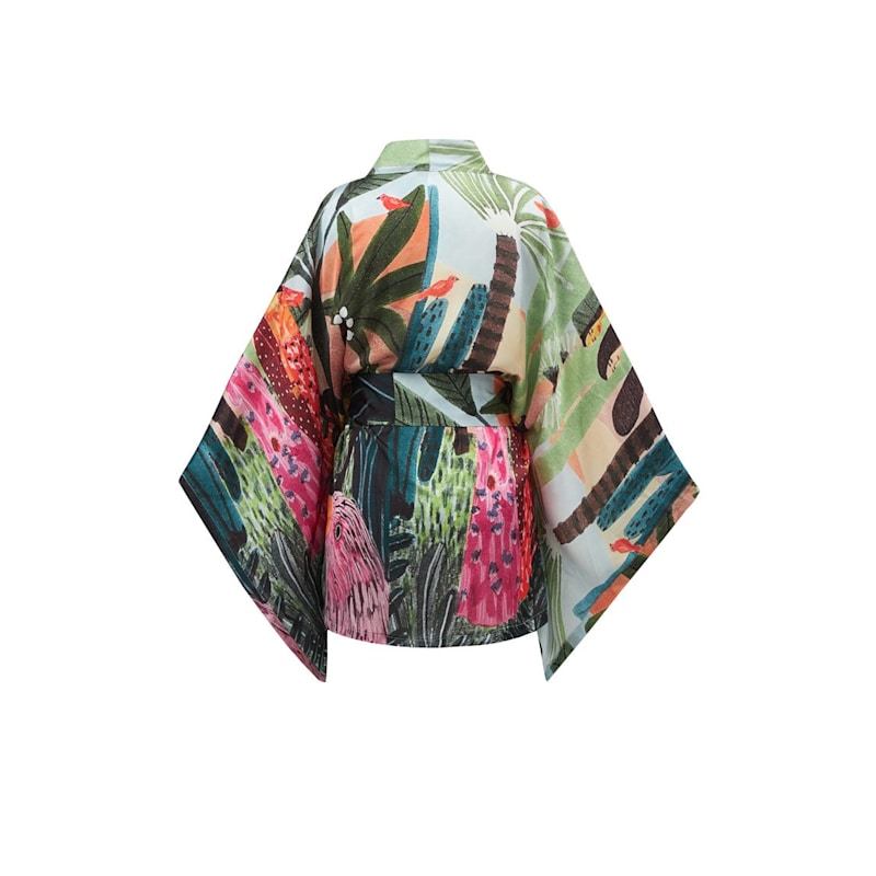 Thumbnail of Shuko Matt Satin Short Kimono - Multicolour image