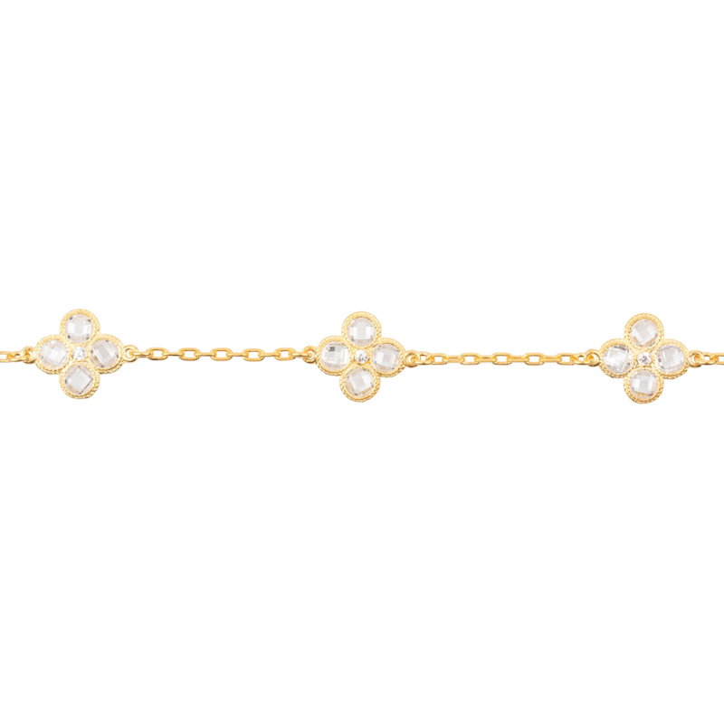 Thumbnail of Flower Clover Triple Bracelet Gold image