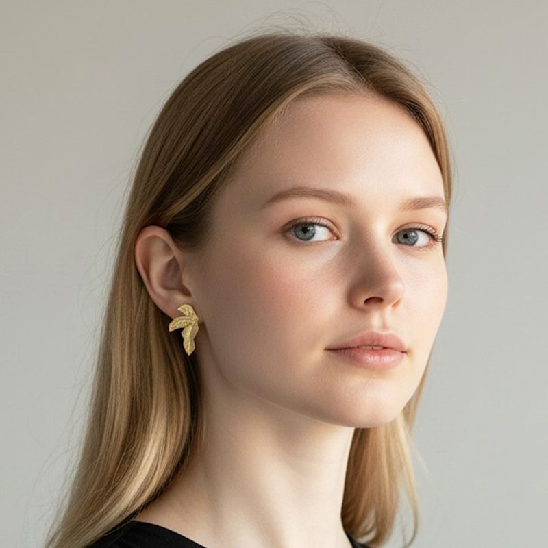 Thumbnail of Abstract Leaf Stud Earrings image