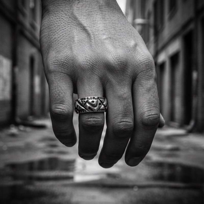 Thumbnail of Abstract Men’S Ring – Chunky Sterling Silver image