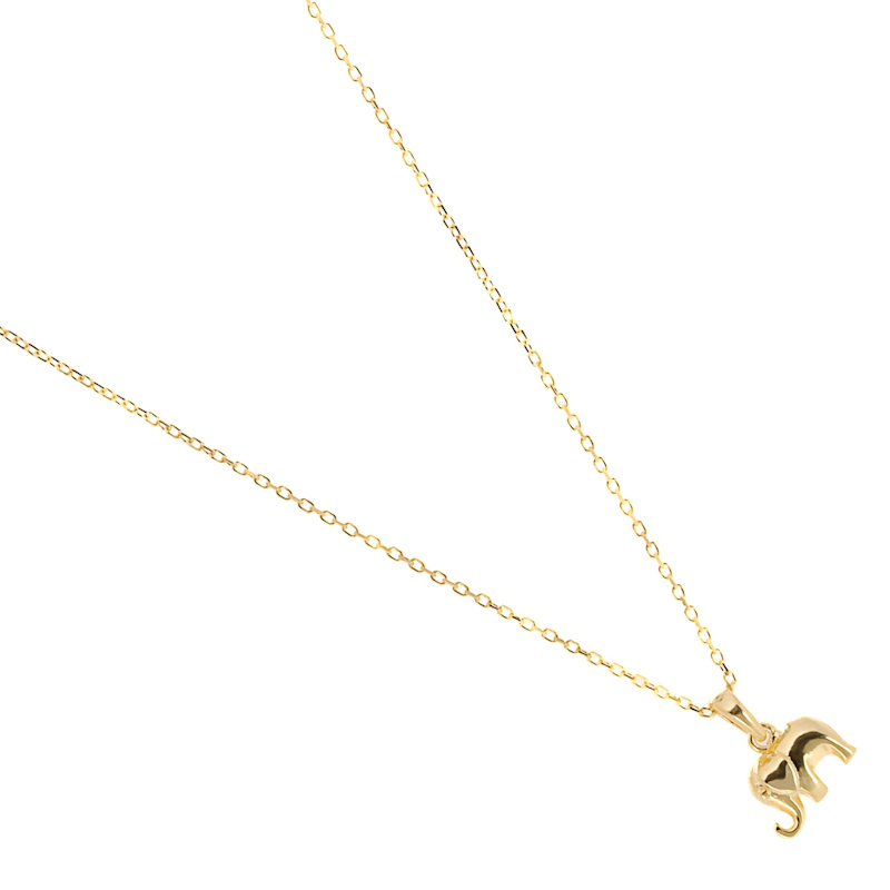 Thumbnail of Abundance Elephant Pendant Gold Chain Necklace - Gold image