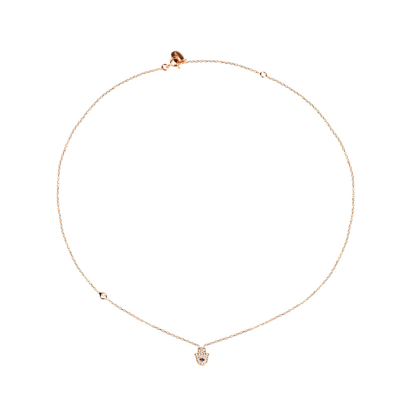 Thumbnail of Hamsa Hand Necklace Rosegold image