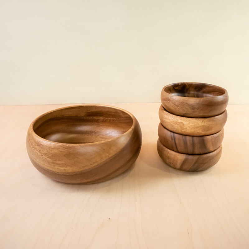 Thumbnail of Acacia Calabash Bowls Set - One Large & Four Small Bowls image