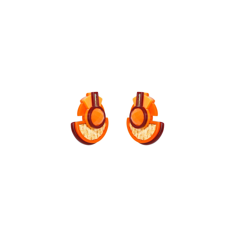 Thumbnail of Acrylic Handmade Earring Jaci Orange image