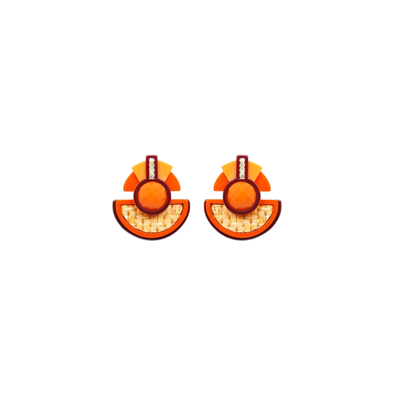 Thumbnail of Acrylic Handmade Earring Jaci Orange image