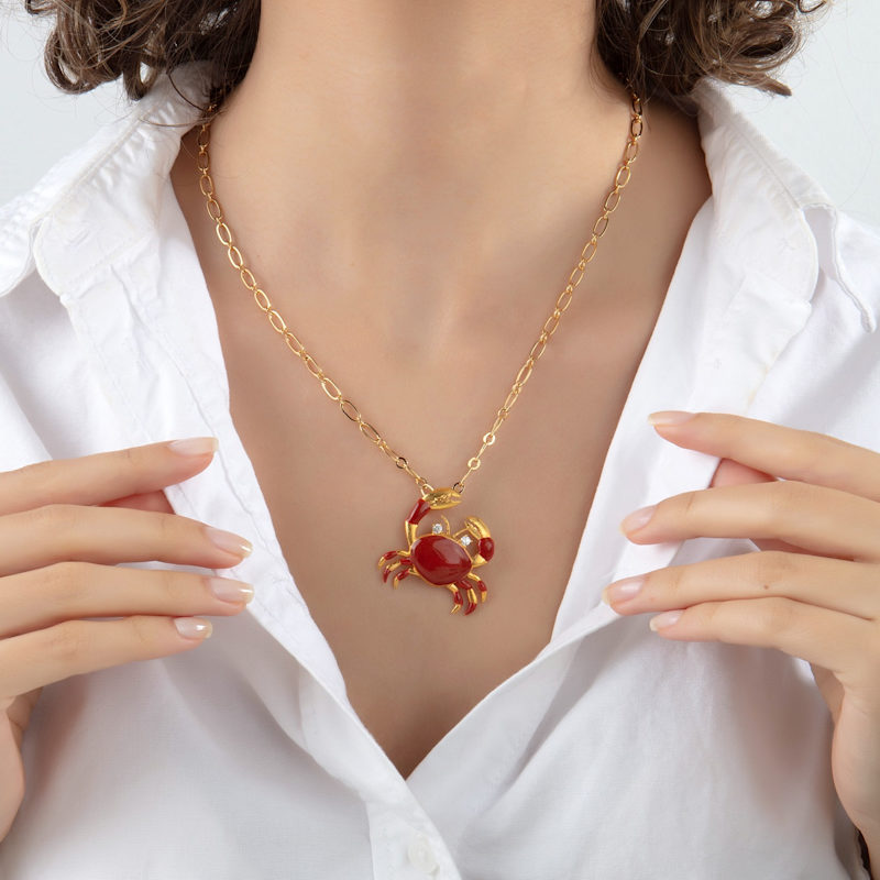 Thumbnail of Orange Crab Necklace image