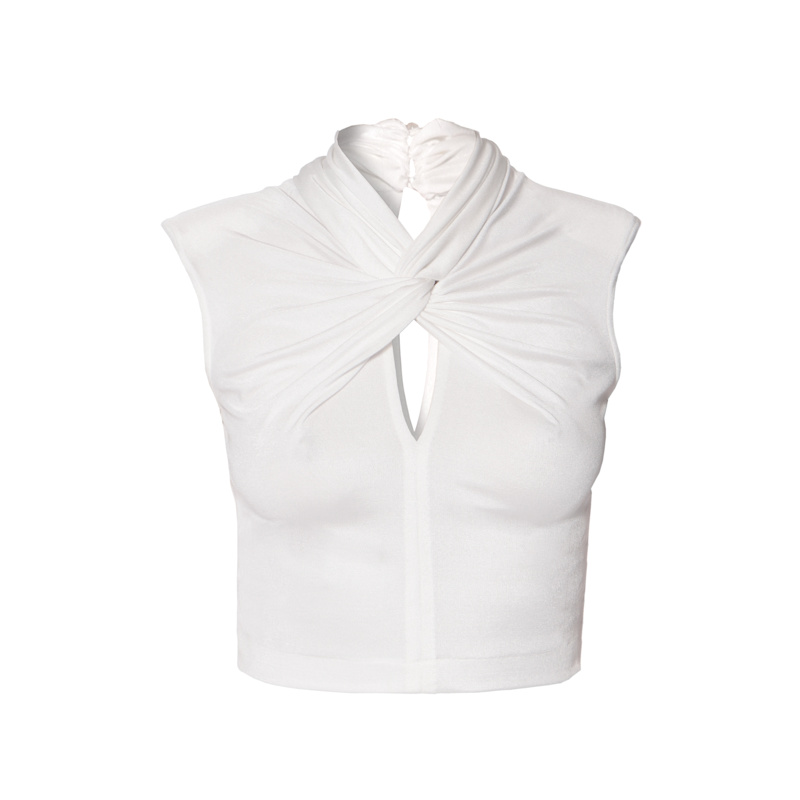 Thumbnail of Ada White Pearl Sleeveless Crop Top image