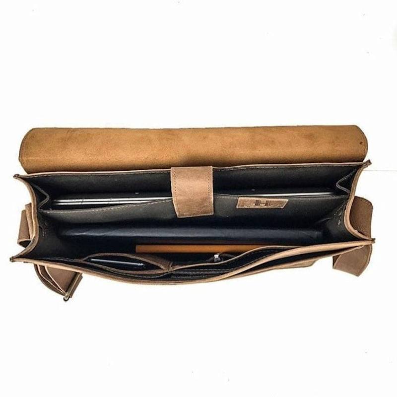 Thumbnail of Classic Leather Briefcase, Handmade Crossbody Work & Travel Bag image