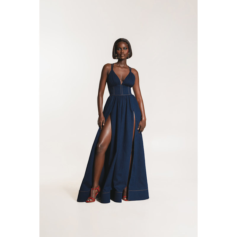 Thumbnail of Adele Denim Maxi Dress image