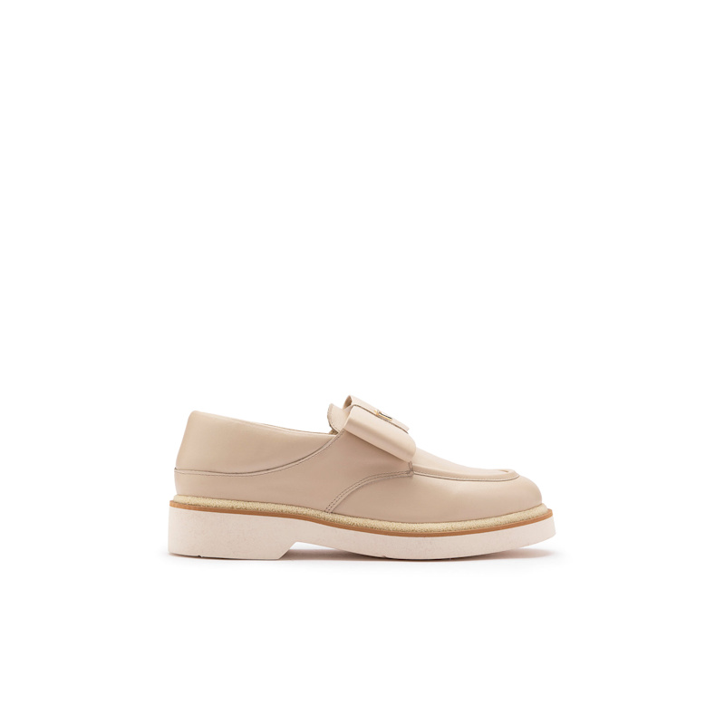 Thumbnail of Adia Beige Leather Women's Loafer image