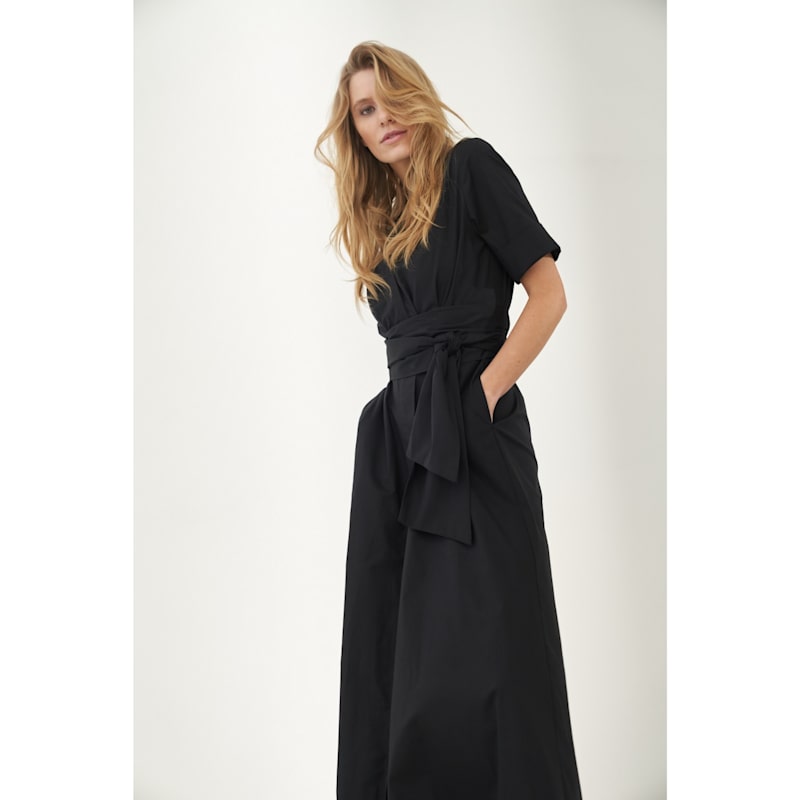 Thumbnail of Maxi Shirtdress With Detachable Wide Belt Black image