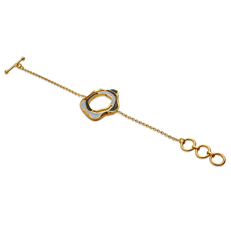 Thumbnail of Adjustable Gold Aqua Bracelet With Enamel image