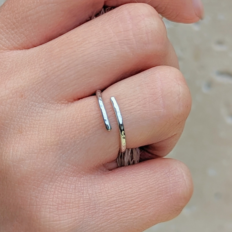 Thumbnail of Adjustable Hammered Sterling Silver Ring image