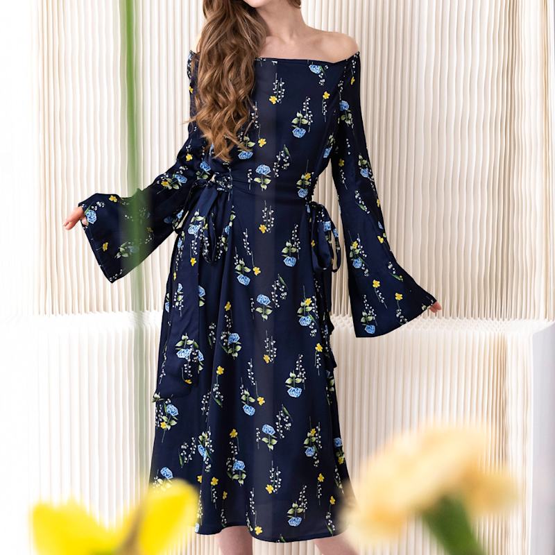 Thumbnail of Adjustable Waist Midi Dress: Meadow Dream image