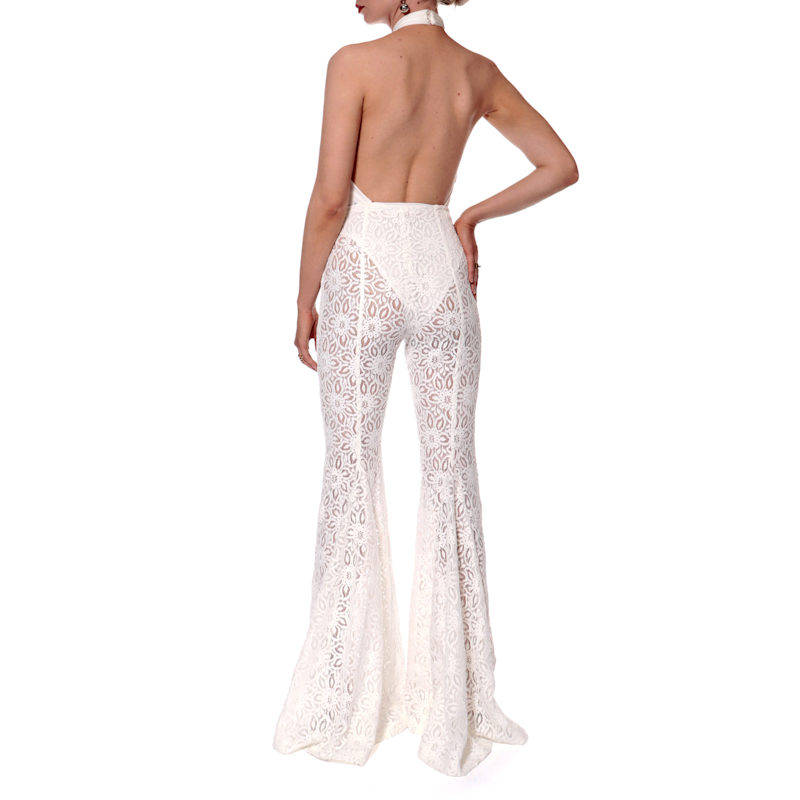 Thumbnail of Adley Off White Lace Flared Pants image