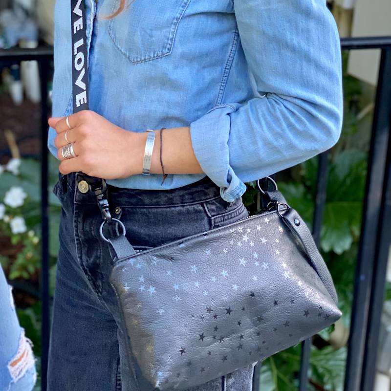 Thumbnail of Nancy Crossbody Bag In Black Star Leather image