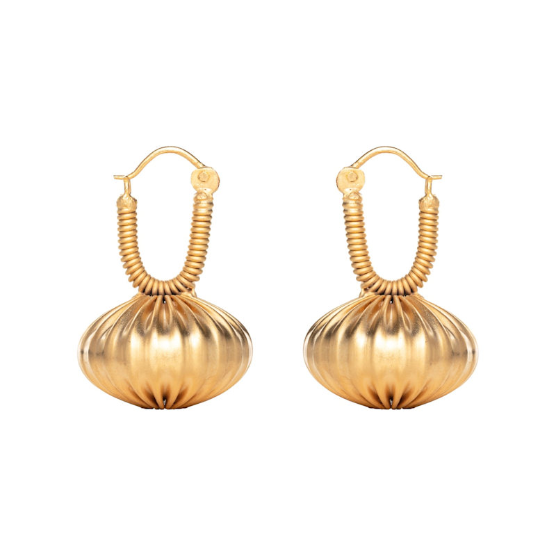 Thumbnail of Aelia Gold Plated Hoop Dangle Earrings image