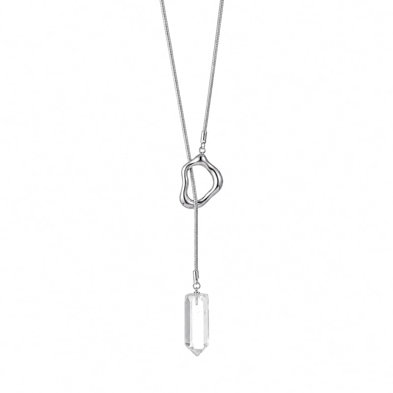 Thumbnail of Aether Clear Quartz Crystal & Titanium Steel Lariat Necklace image