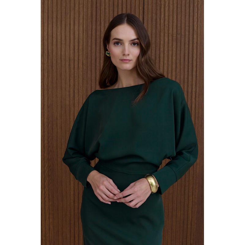 Undress Agalia Off-The-Shoulder Midi Dress - Green