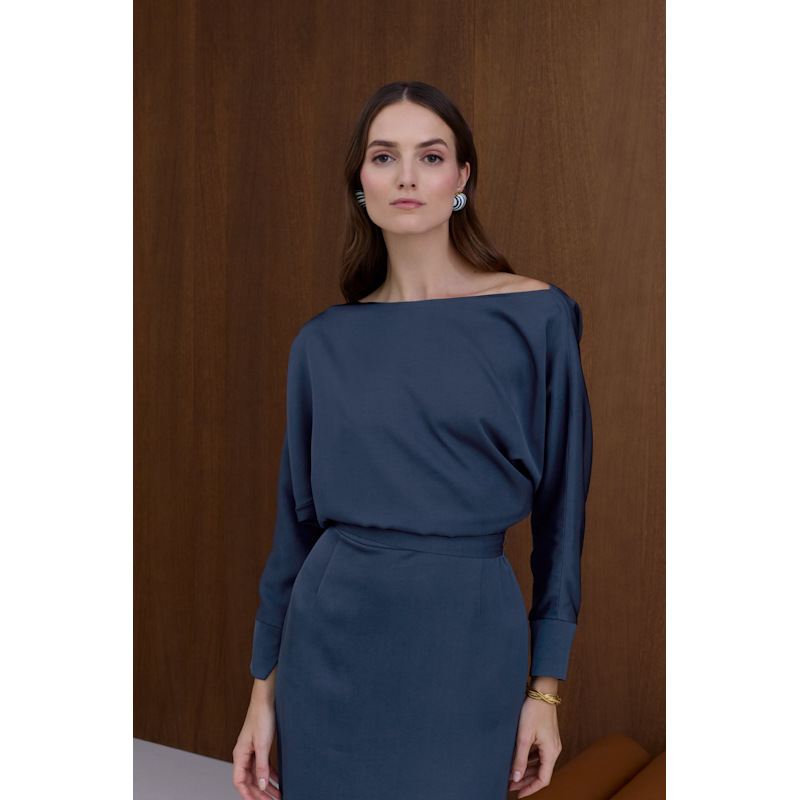 Undress Agalia Off-The-Shoulder Midi Dress - Blue