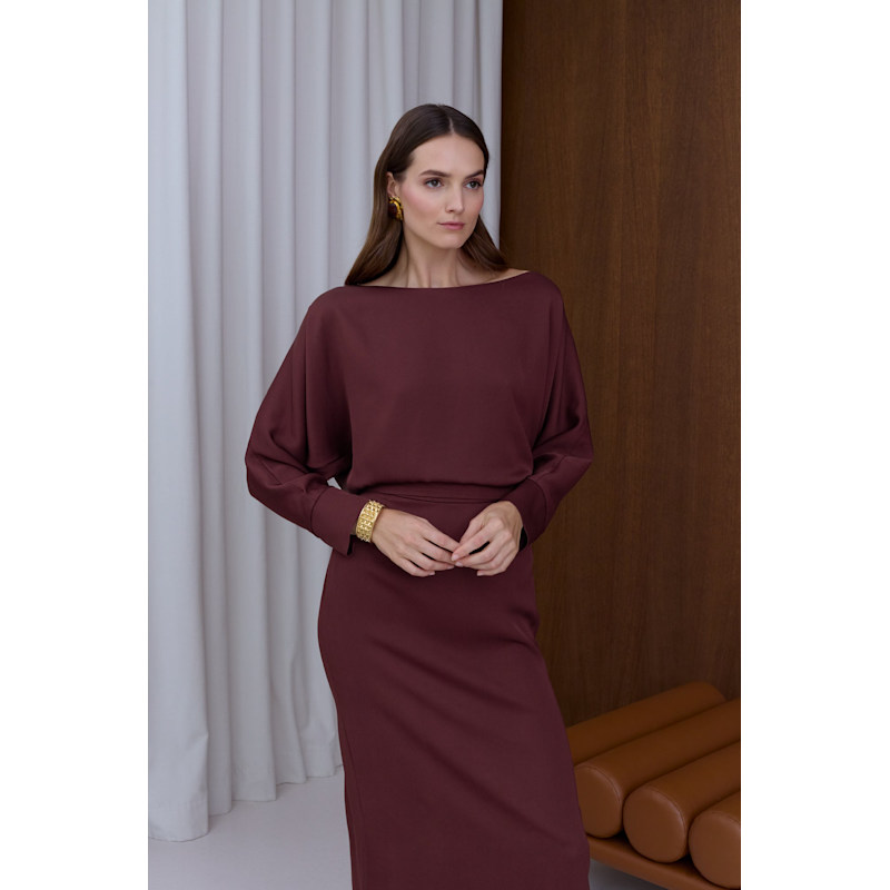 open lace back dress Farrow Long Sleeve Midi Dress main image 1