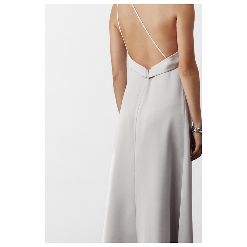 Thumbnail of Aimee Long Satin Dress In Silver image