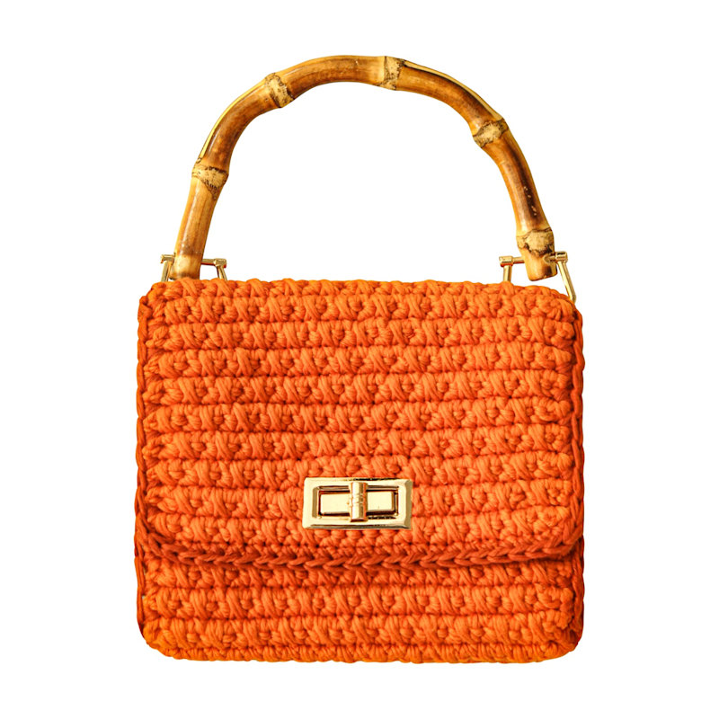 Thumbnail of Airmail Mini Crochet Handbag In Orange image