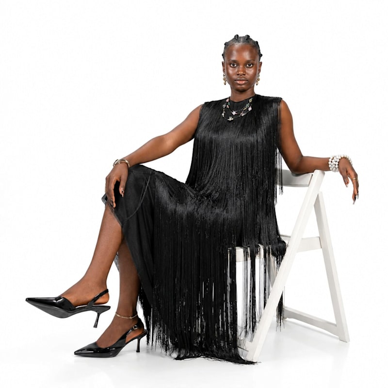 layered fringe dress Ajah New Collection Drop-Hand-Layered Mesh | Chuks Collins korean traditional dress