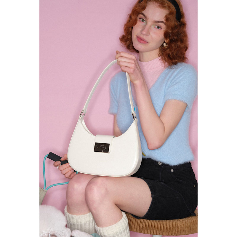 Thumbnail of Albany White Leather Shoulder Bag image