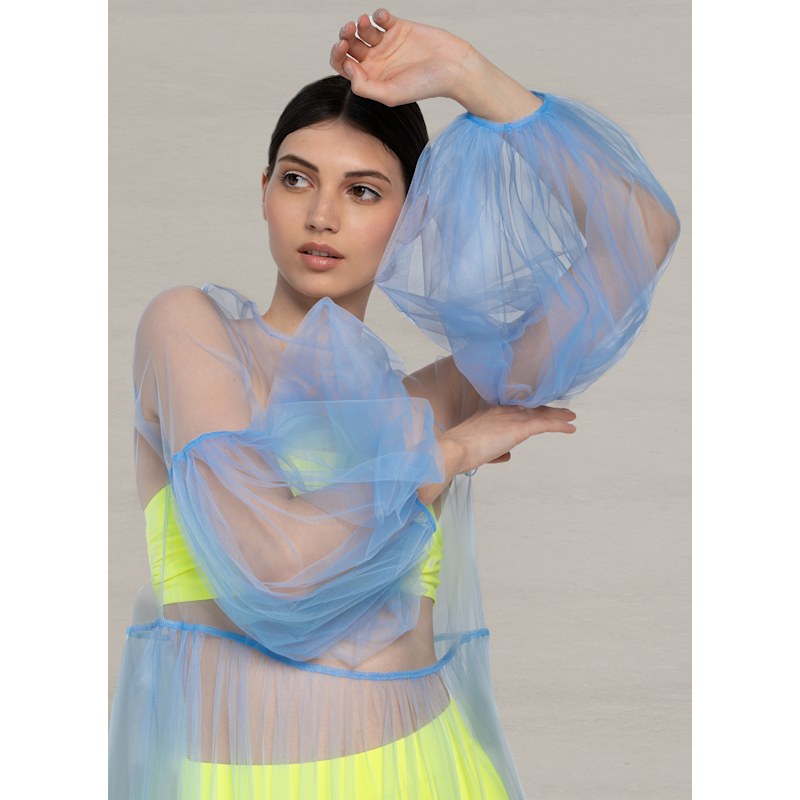 Thumbnail of Alena - Maxi Tulle Dress Lightblue image