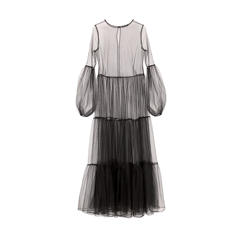 Alena - Maxi Tulle Dress Black | Helene Galwas | Wolf & Badger