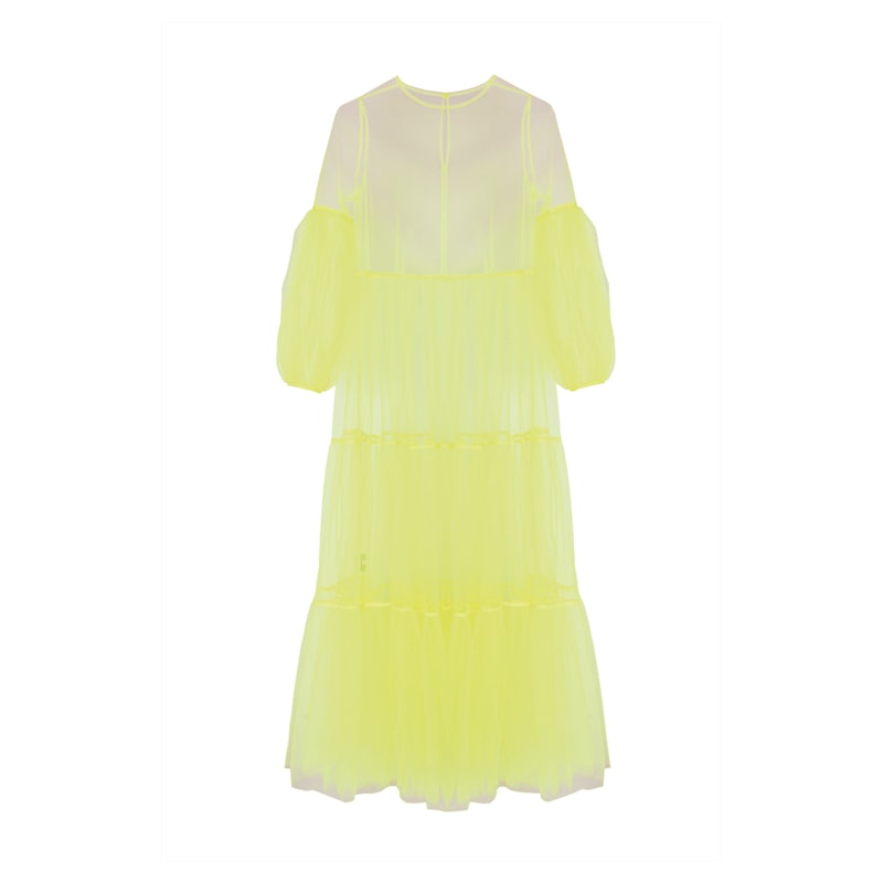 fitted lace wedding dress Neon Yellow Rhinestone Off Shoulder Cut Out Seamless Dress main image 1