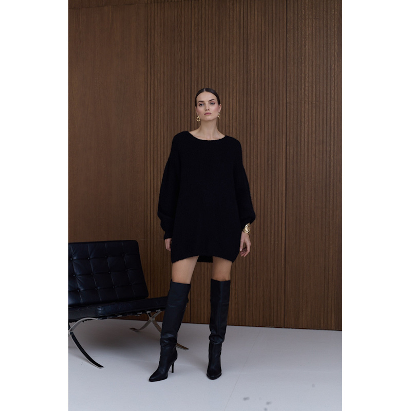 Alexa Black Mini Sweater Dress | UNDRESS | Wolf & Badger