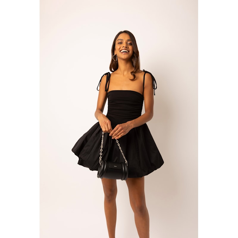 Thumbnail of Alexa Black Puffball Mini Dress image
