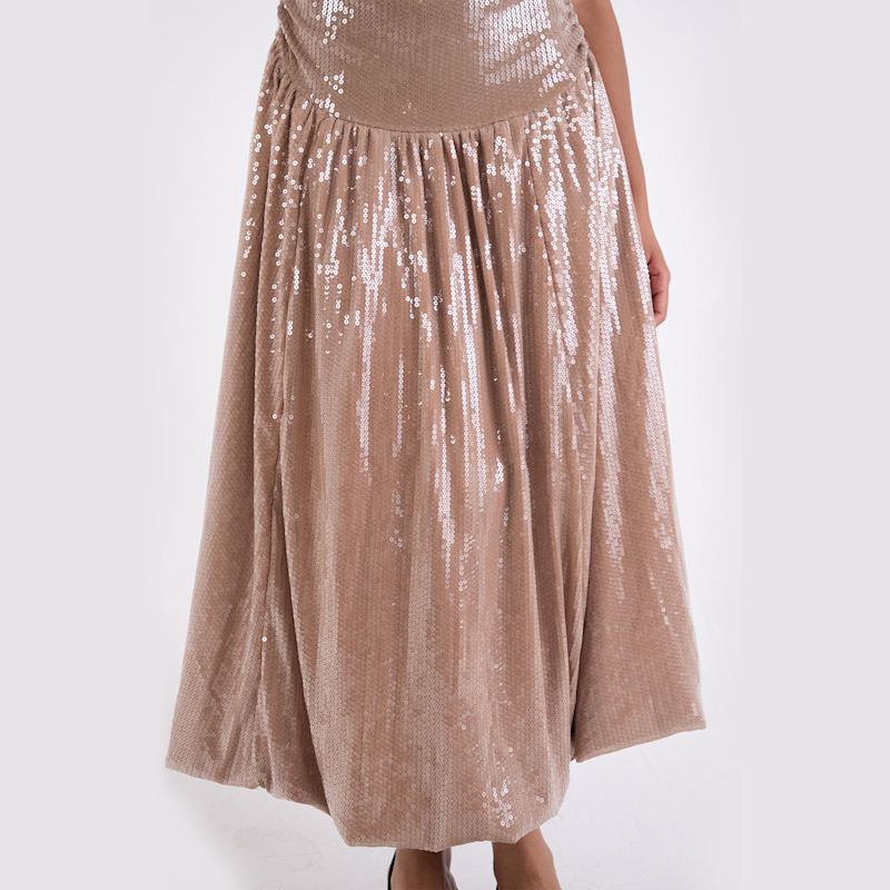 Thumbnail of Alexa Champagne Sequin Puffball Dress image