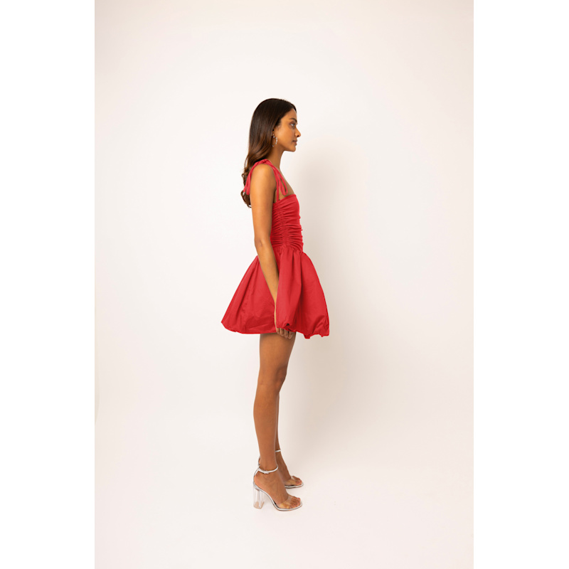 open lace back dress Cherry Kiss Polka Mini Dress - Red and Cream, Medium | Hazel and Olive main image 1