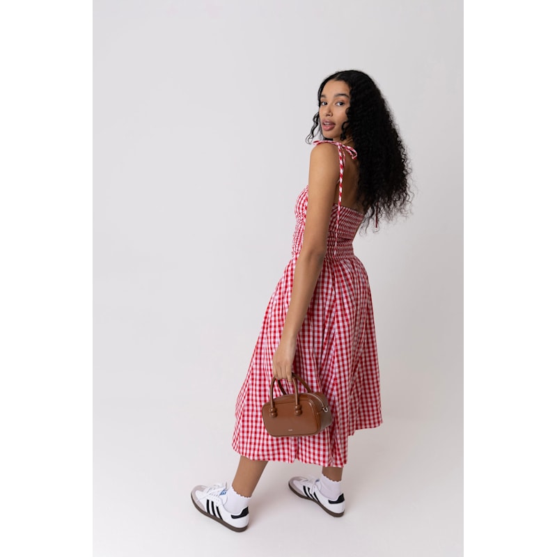 Thumbnail of Alexa Red Gingham Puffball Dress image