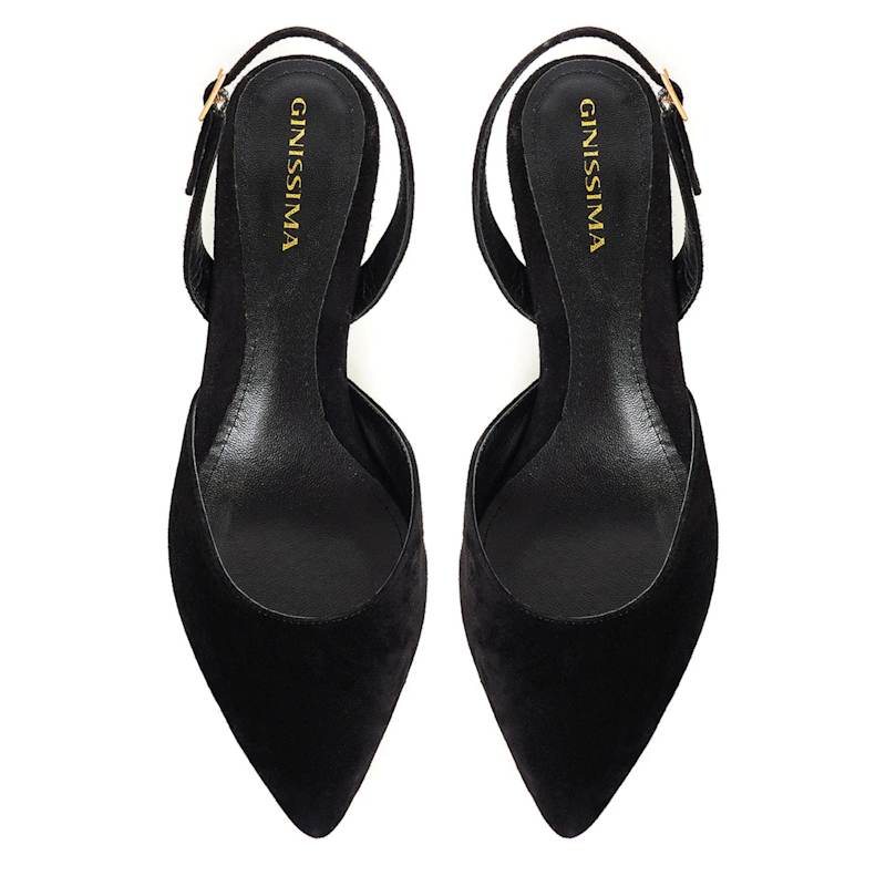 Thumbnail of Alice Black Slingbacks - Kitten Heels image
