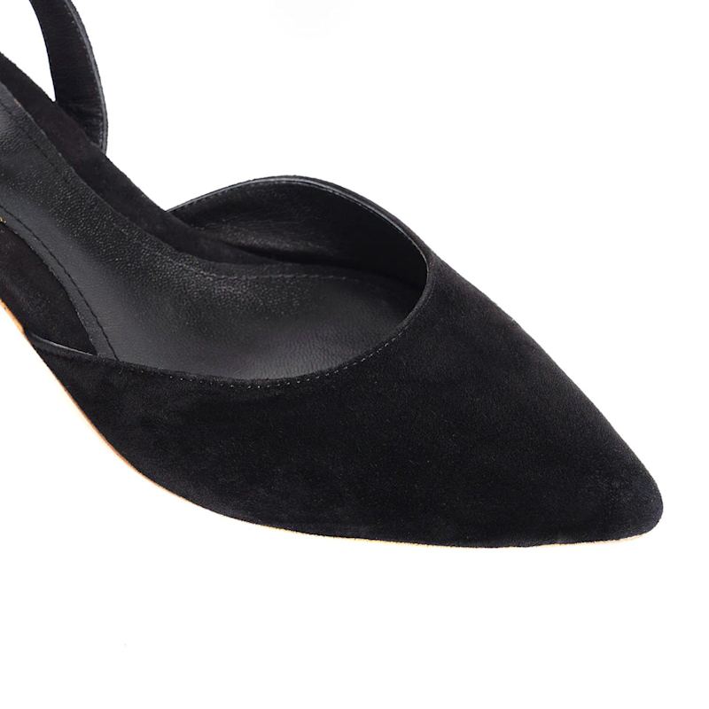Thumbnail of Alice Black Slingbacks - Kitten Heels image