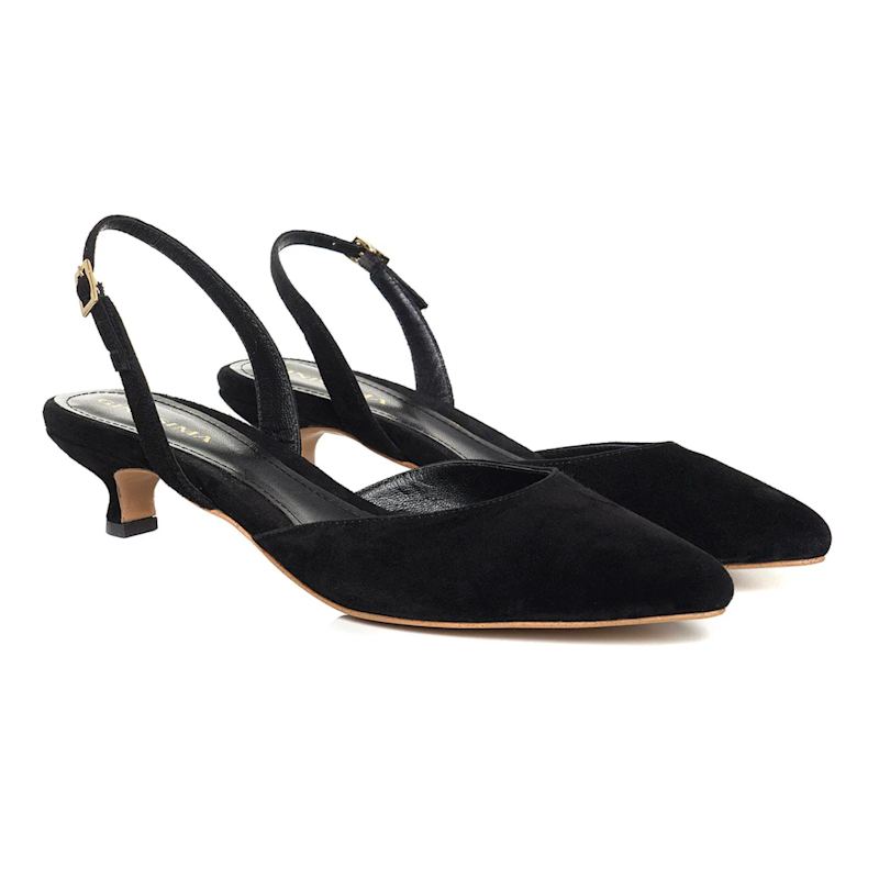 Thumbnail of Alice Black Slingbacks - Kitten Heels image