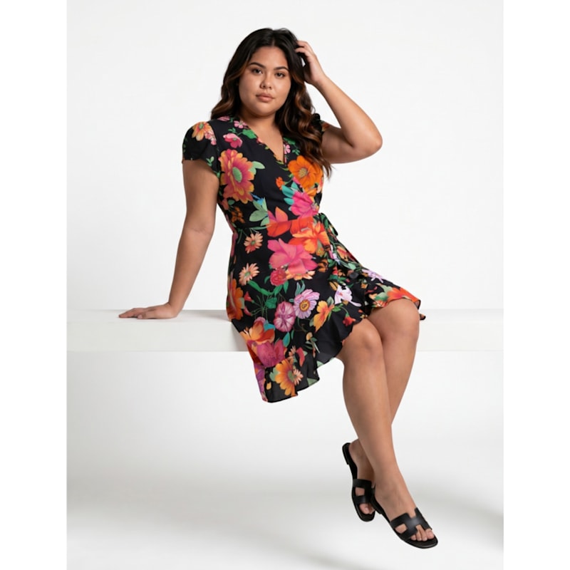 Thumbnail of Alice Silk Wrap Dress Mini - Paradise Lost image