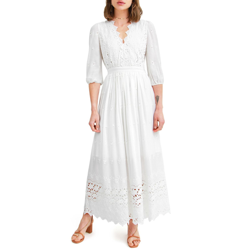 Thumbnail of All Eyes On Me Midi Dress - White image