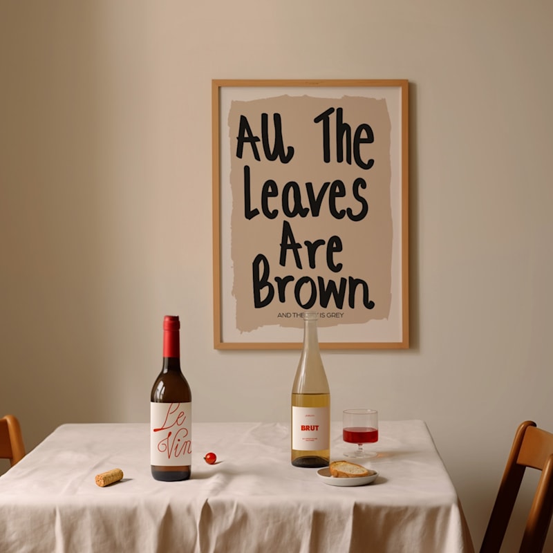 Thumbnail of All The Leaves Are Brown Winter Retro Music GicléE Art Print A2 image