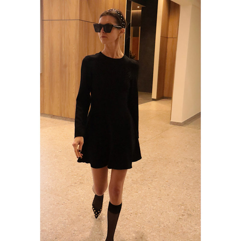 Alma Hand-Embellished Skater Mini Dress - Black | 2KStyle | Wolf & Badger